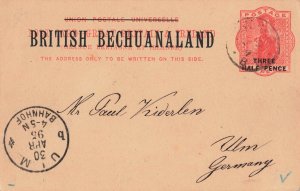 British Bechuanaland 1895 “Three Half Pence GB Stationery Vryburg to Germany