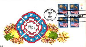 #2276 Flag and Fireworks Karoline's FDC