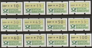 Germany Vending Machine Labels 10-100pf MNH