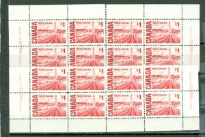 CANADA 1967 OIL FIEDS  #465B...PATE 1 CORNERS SET ... DEX  GUM  MNH...$160.00