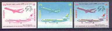 Bangladesh 1999 Airliners 6t imperf progressive proofs in...