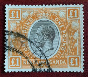 1922-27 KENYA  & UGANDA KGV £1 Fine Used SG#95 BC3454