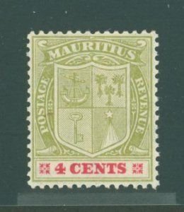 MAURITIUS  165  SINGLE  4¢  MINT HINGED  SHERWOOD STAMP
