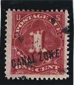 Canal Zone Scott #J1  Used 1c Postage Due O/P 2021 CV $15.00