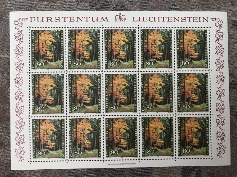 LIECHTENSTEIN #697 to 700 Sheet of 15 stamps Mint NH ˆ Trees 1980