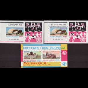 INDONESIA 1988 - Scott# 1370-A S/S Architectures NH