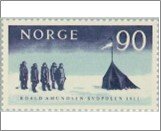 Norway Mint NK 503 Norwegian flag at the South Pole 90 Øre Cobalt,Black blue