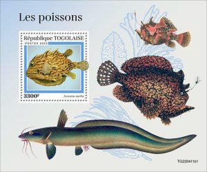 TOGO - 2022 - Fishes - Perf Souv Sheet #1 - Mint Never Hinged