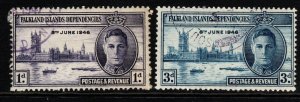 FALKLAND IS.DEP. SGG17/8 1946 VICTORY FINE USED