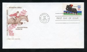 US 1794 1980 Olympic Games - Equestrian UA Farnam cachet FDC