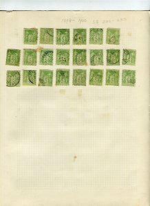 FRANCE; 1890s early classic SAGE issues fine used group of Shades 5c.