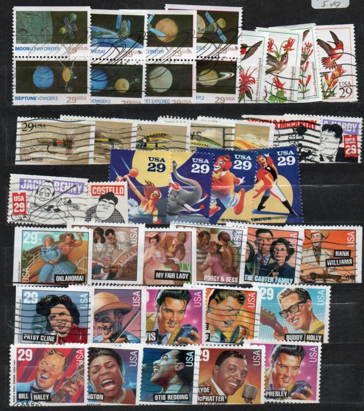 USA 124 Different 29 cent Stamps in fine condition .Check Scan