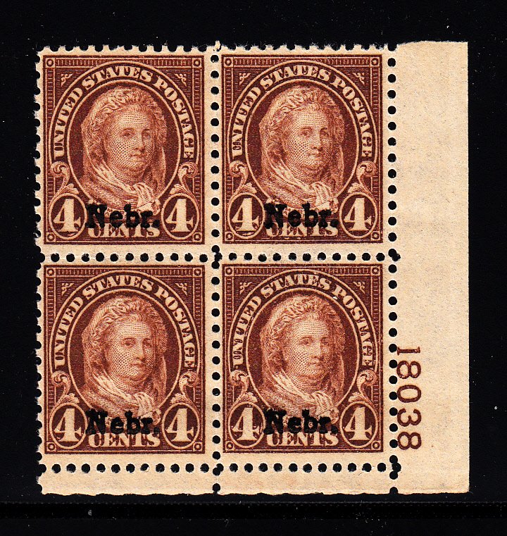 673 Fine OG Plate block of 4.