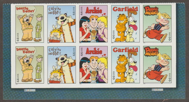 4467-71, PB of 10, Sunday Funnies MNH, .44 cent.