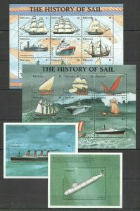 O0429 Grenada Transport Ships & Boats The History Of Sail 2Kb+2Bl Mnh