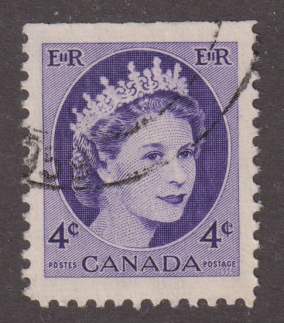 Canada 340as Queen Elizabeth II, Wilding Portrait 4¢ 1954