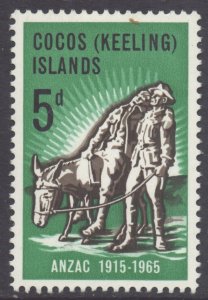 Cocos Keeling Islands Scott 7 - SG7, 1965 Galipoli Landing 5d Type I MH*