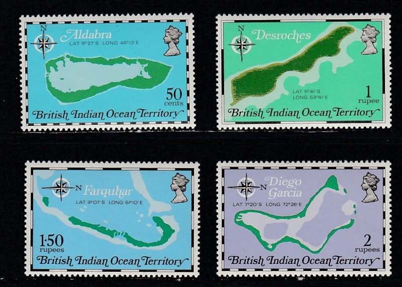 British Indian Ocean Territory. # 82-83, Maps of Islands, NH, 1/2Cat