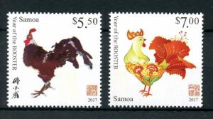 Samoa 2016 MNH Year of Rooster 2017 2v Set Chinese Lunar New Year Zodiac Stamps