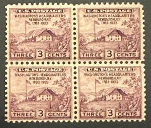 Scott#: 727 - Washington's Headquarters at Newburgh Block of Four MNHOG - Lot 10