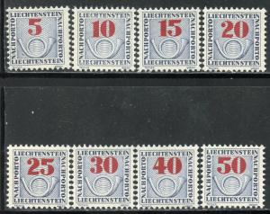 Liechtenstein # J21-28, Mint Never Hinge