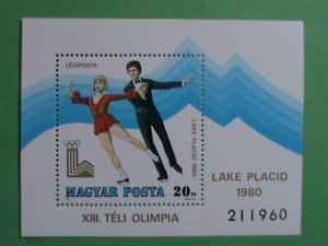 HUNGARY STAMP:1980- THE 13TH-LAKE PLACID WINTER OLYMPIC GAMES-MINT STAMP S/S