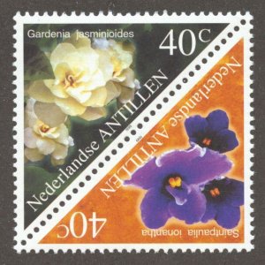 Netherlands Antilles Scott 902a Tête-bêche Pair MNHOG - 1999 Flowers