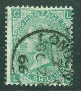 SG 101 1/- green, watermark emblems. Very fine used with a London CDS, Oct...