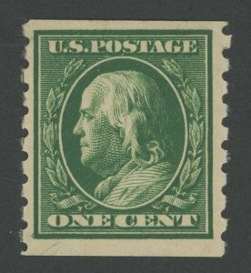 USA 392 - One Cent Franklin Coil Single - F/VF Mint hinged OG & sound