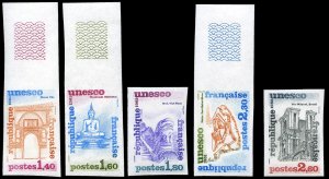 France, Officials #2O24-2O28 (YT 68-72) Cat€153, 1981-82 UNESCO, imperf. se...