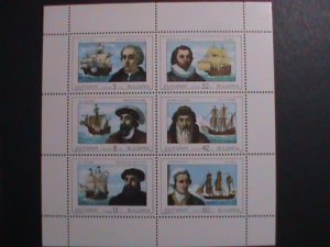 BURGARIA-1989 SC# 3521a  EXPLORERS & THE SHIPS MNH S/S-VF WE SHIP TO WORLDWIDE