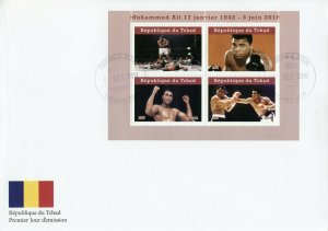 Muhammad Ali Stamps Chad 2019 FDC Famous People Boxing Sports 4v M/S II