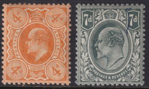 Sc# 144 / 145 Great Britain 1909 - 1910 KEVII complete set *MMH CV $67.50