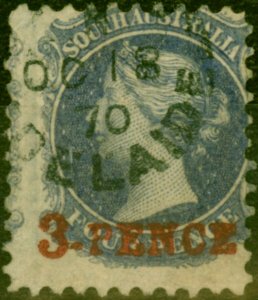 South Australia 1870 3d on 4d Dull Ultramarine SG91 Fine Used