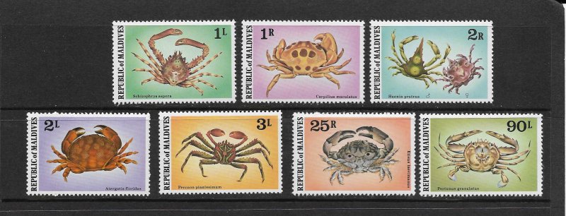 CRABS - MALDIVES #758-64  MNH