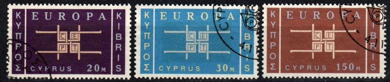 Cyprus #229-31 F-VF Used CV $9.40 (X2837)