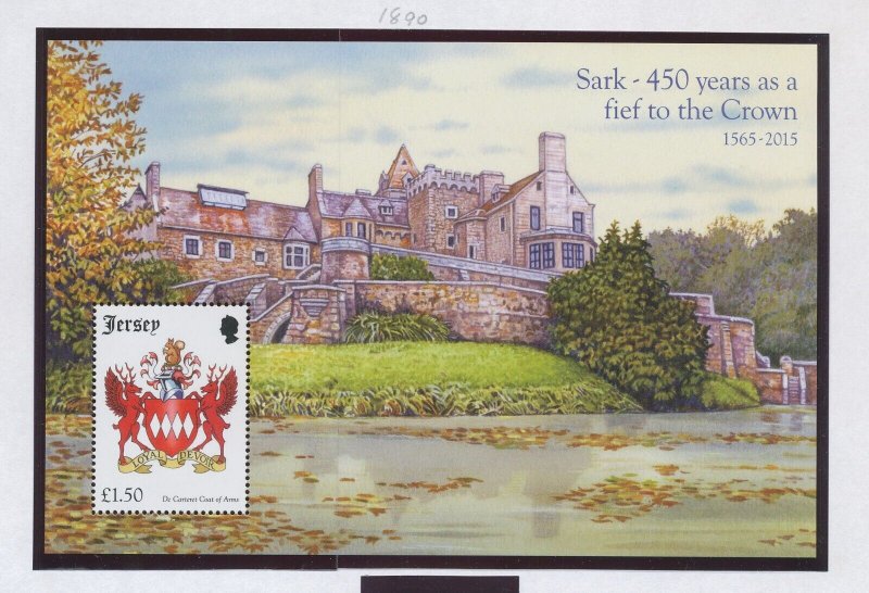 JERSEY -  Scott 1890 - MNH S/S - Sark Castle & Coat of Arms - 2015 ---c