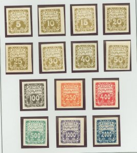 Czechoslovakia & Czech Republic #J1-14 Unused Single (Complete Set)