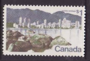 Canada-Sc#600i- id8-Variety-unused NH $1 Vancouver-ribbed paper-1972-