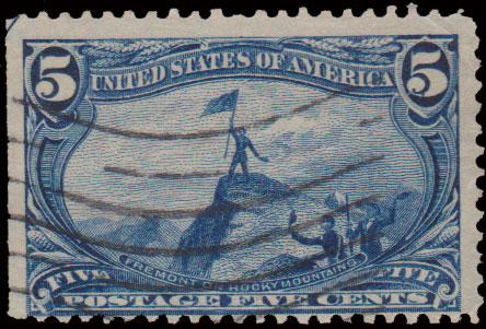 United States Scott 287 Used with pulled perforation.