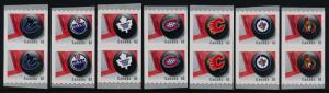 Canada 2662-8 coil pairs MNH Sports, Ice Hockey, NHL Team Logos
