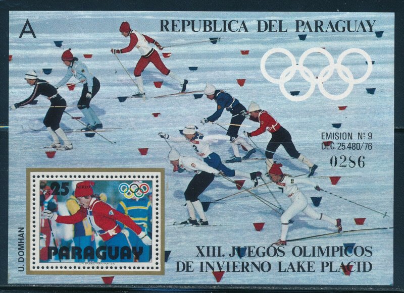 Paraguay- Lake Placid Olympic Games MNH #1902 Cross Country Sheet A (1980)