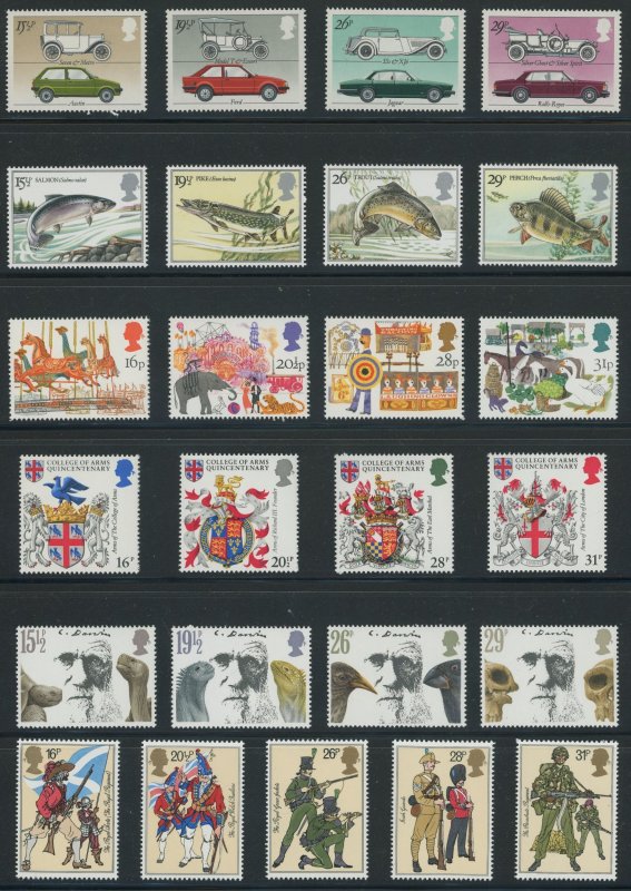 Great Britain - 50 different modern mint-nh commemoratives - 12 sets