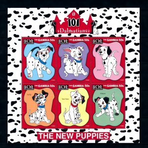 [101876] Gambia 1997 Disney movie 101 Dalmatians dogs Sheet MNH
