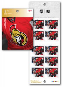 NHL Hockey OTTAWA SENATORS Team JERSEY = Booklet of 10 Canada 2013 #2673a MNH