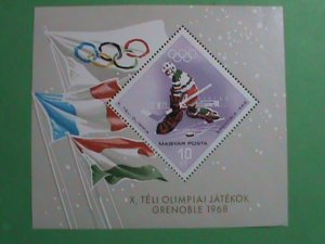 HUNGARY STAMP:1967-SC#1967 THE 10TH WINTER OLYMPIC GAMES-FRANCE-MINT STAMP S/S