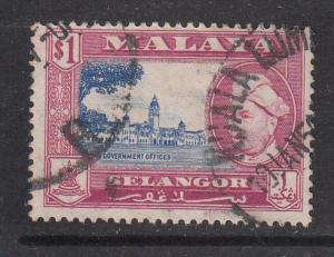 Malaya Selangor 1957 Sc 110 $1 Used