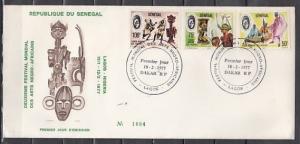 Senegal, Scott cat. 442-444. Music & Arts Festival. First day cover. ^