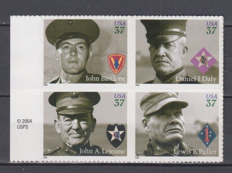 (A) USA #3961-64 Distinguished Marines MNH