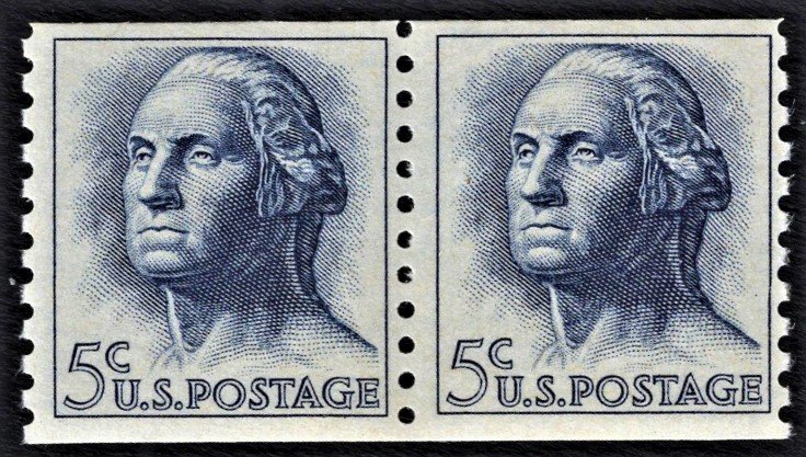US 1229 MNH VF 5 Cent George Washington Pair